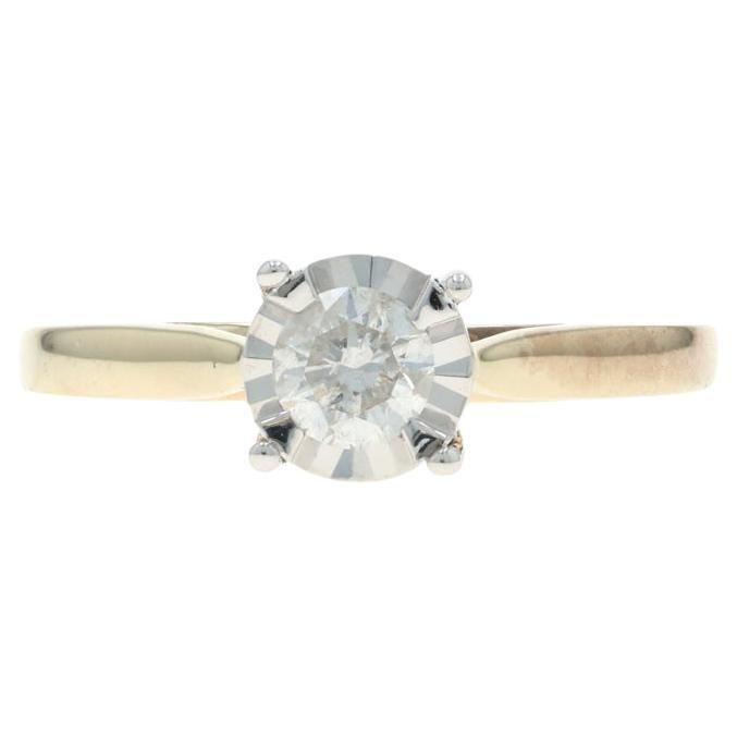 Yellow Gold Diamond Engagement Ring 10k Round Brilliant .50ctw