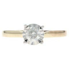 Yellow Gold Diamond Engagement Ring 10k Round Brilliant .50ctw