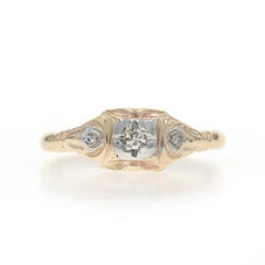 Yellow Gold Diamond Engagement Ring - 10k Single