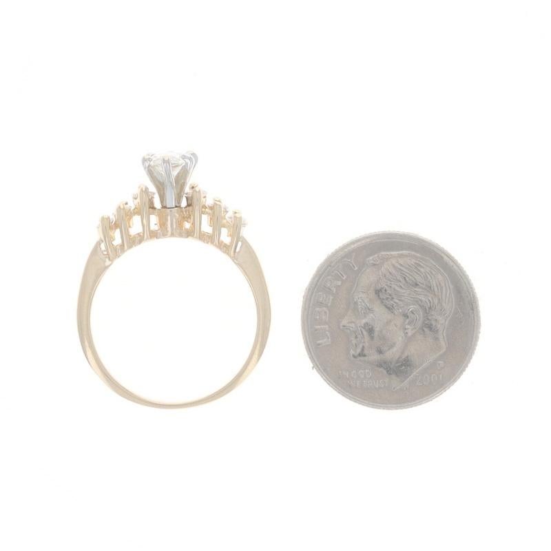 Women's Yellow Gold Diamond Engagement Ring - 14k Marquise 1.02ctw