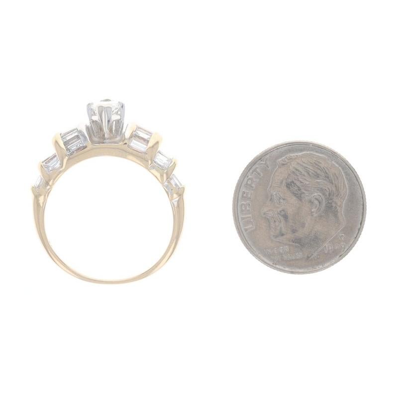 Verlobungsring aus Gelbgold mit Diamanten - 14k Marquise 1,40ctw Größe 6 im Angebot 1