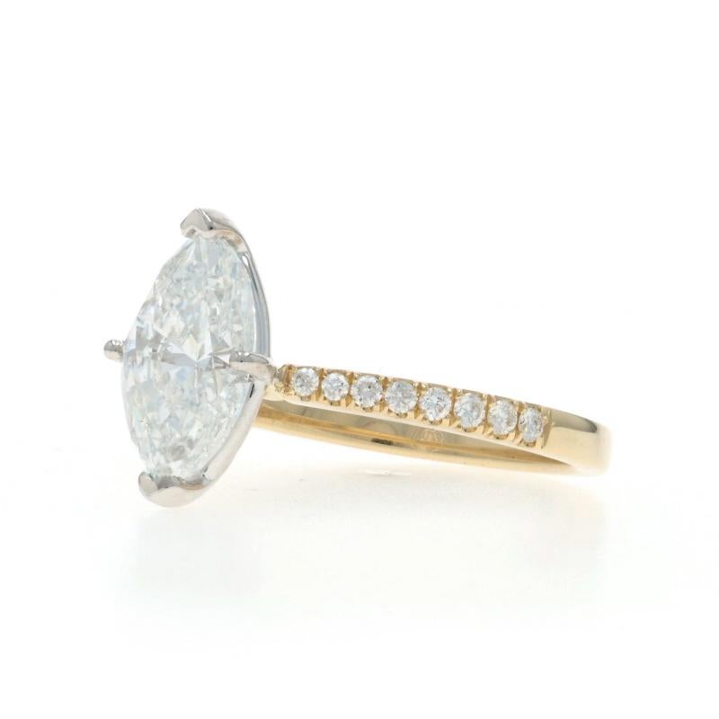 Anello di fidanzamento con diamante in oro giallo - 14k Marquise 2.20ctw In condizioni Nuovo in vendita a Greensboro, NC