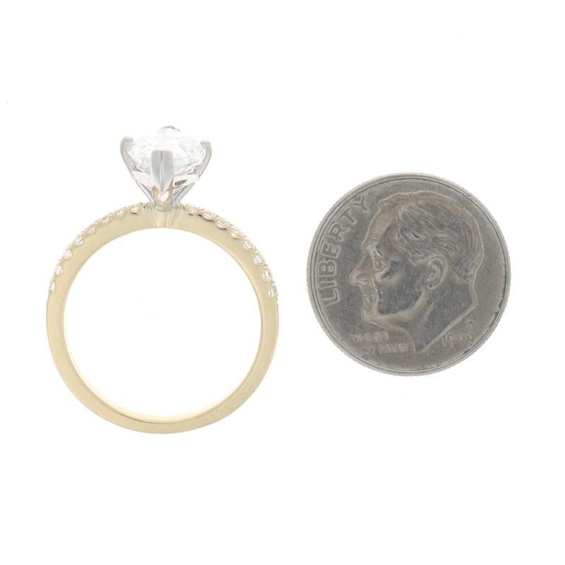 Anello di fidanzamento con diamante in oro giallo - 14k Marquise 2.20ctw in vendita 1