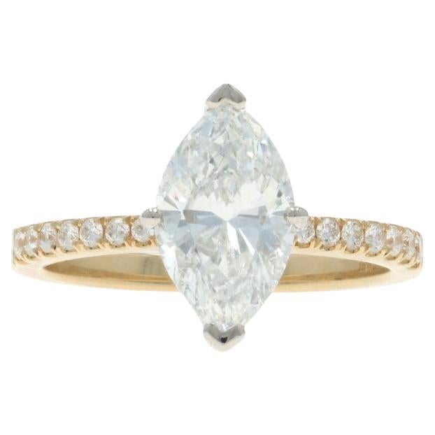 Anello di fidanzamento con diamante in oro giallo - 14k Marquise 2.20ctw
