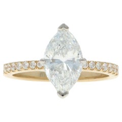 Anello di fidanzamento con diamante in oro giallo - 14k Marquise 2.20ctw