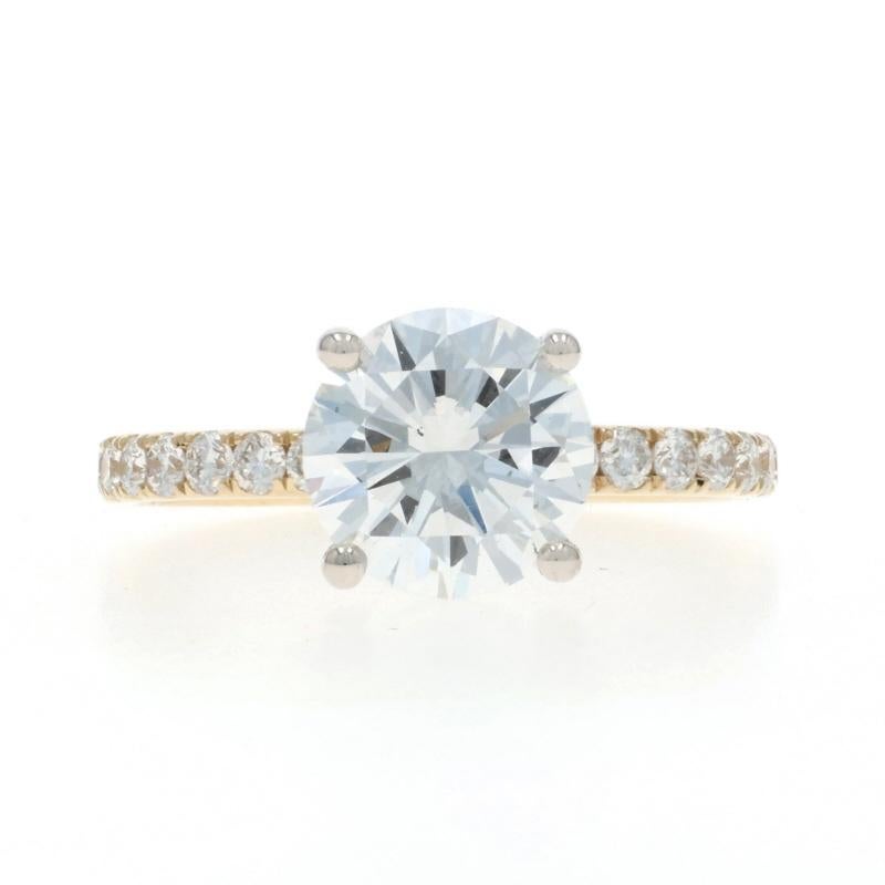 Talla: 6 1/2

Nota: Ponte en contacto con nosotros para solicitar un presupuesto de cambio de tamaño

Contenido de metal: Oro amarillo de 14 quilates y oro blanco de 14 quilates

Información sobre Stone

Diamante natural
Quilate(s) 2,02 ct
Talla: