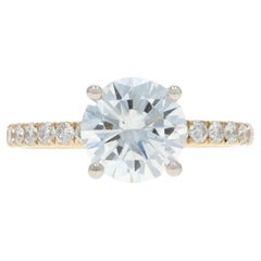 Anillo de compromiso de diamantes en oro amarillo - 14k Redondo 2.54ctw GIA