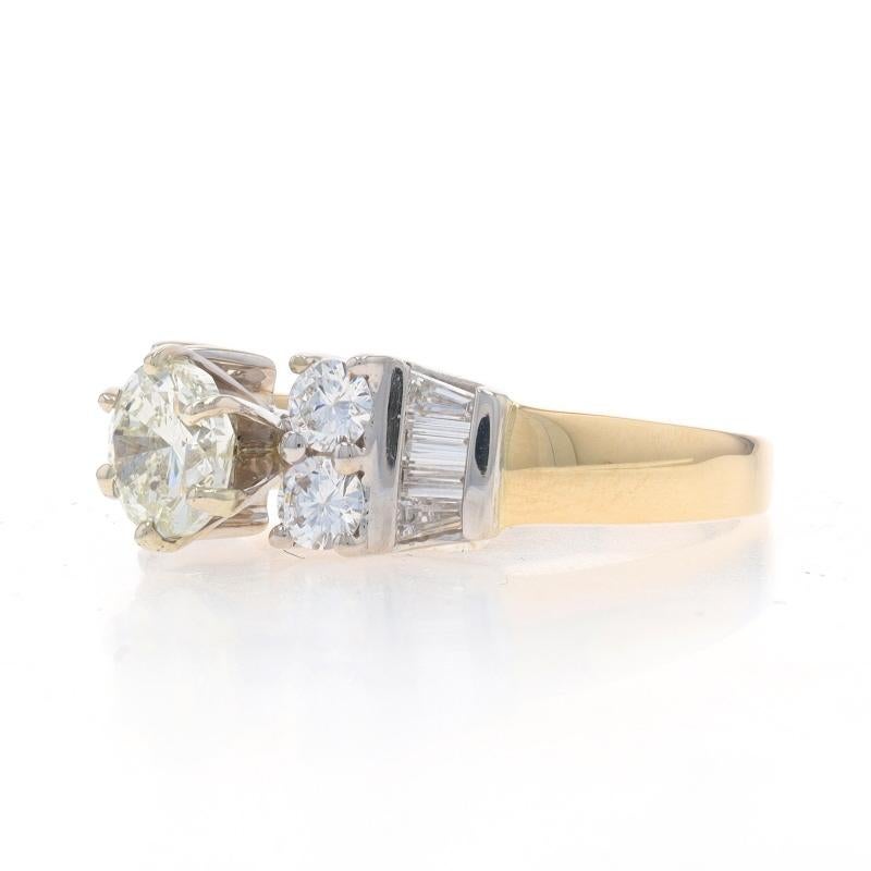 Yellow Gold Diamond Engagement Ring - 14k Round Brilliant 1.64ctw In Excellent Condition For Sale In Greensboro, NC