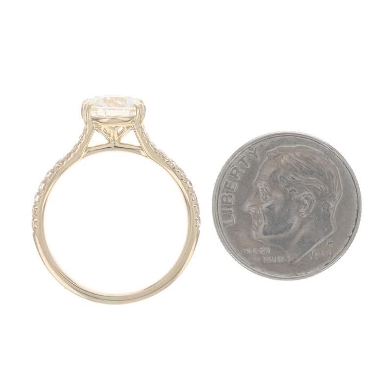 Bague de fiançailles en or jaune - 14k diamant rond brillant 1.77ctw GIA Neuf - En vente à Greensboro, NC