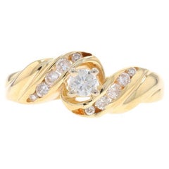 Anello di fidanzamento con diamante in oro giallo - 14k Round Brilliante .36ctw Bypass