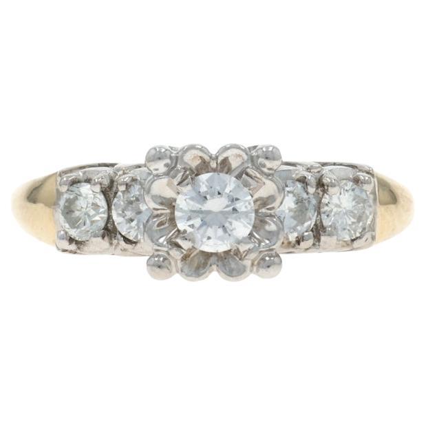 Yellow Gold Diamond Engagement Ring - 14k Round Brilliant .56ctw