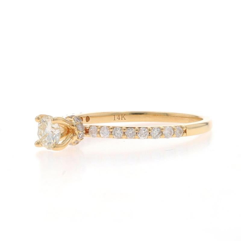 Gelbgold Diamant Verlobungsring - 14k Runde Brillant .58ctw GIA im Zustand „Neu“ im Angebot in Greensboro, NC