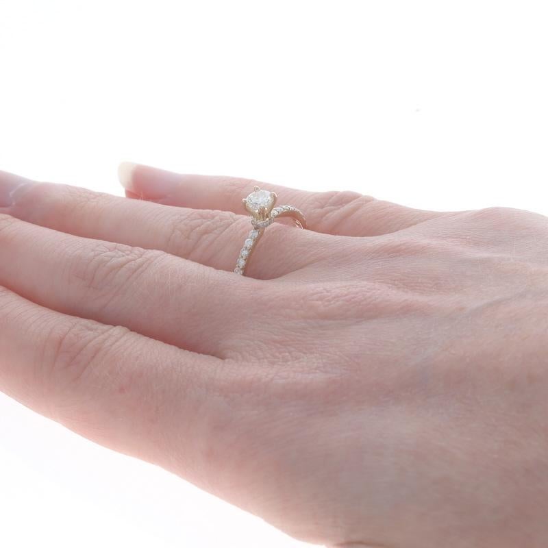 Gelbgold Diamant Verlobungsring - 14k Runde Brillant .58ctw GIA Damen im Angebot