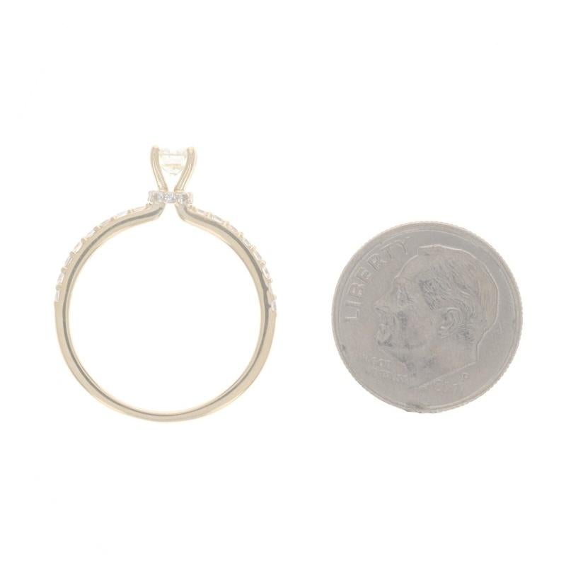 Gelbgold Diamant Verlobungsring - 14k Runde Brillant .58ctw GIA im Angebot 1