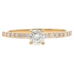 Anello di fidanzamento con diamante in oro giallo - 14k Brilliante rotondo .58ctw GIA