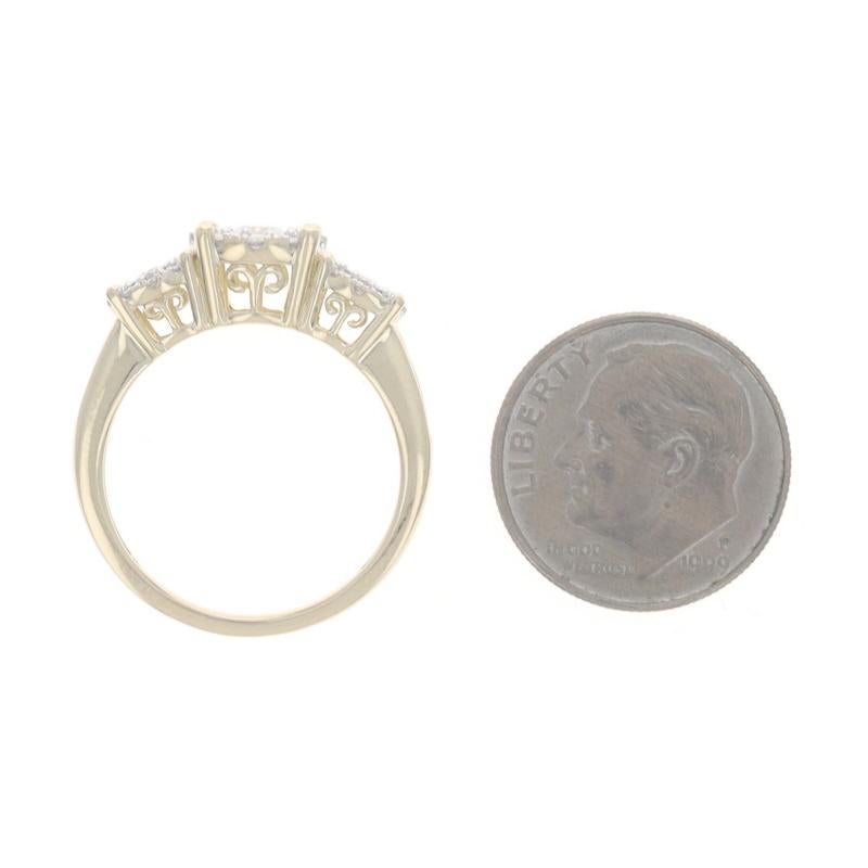 Anello di fidanzamento con diamante in oro giallo 14k Brilliante rotondo .75ctw Halo in vendita 1
