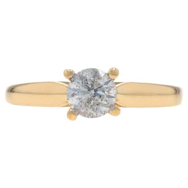 Gelbgold Diamant Verlobungsring - 14k Runde Brillant .90ctw Kathedrale