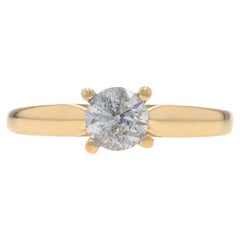 Gelbgold Diamant Verlobungsring - 14k Runde Brillant .90ctw Kathedrale