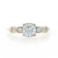 Yellow Gold Diamond Engagement Ring - 14k Transitional .80ctw Vintage
