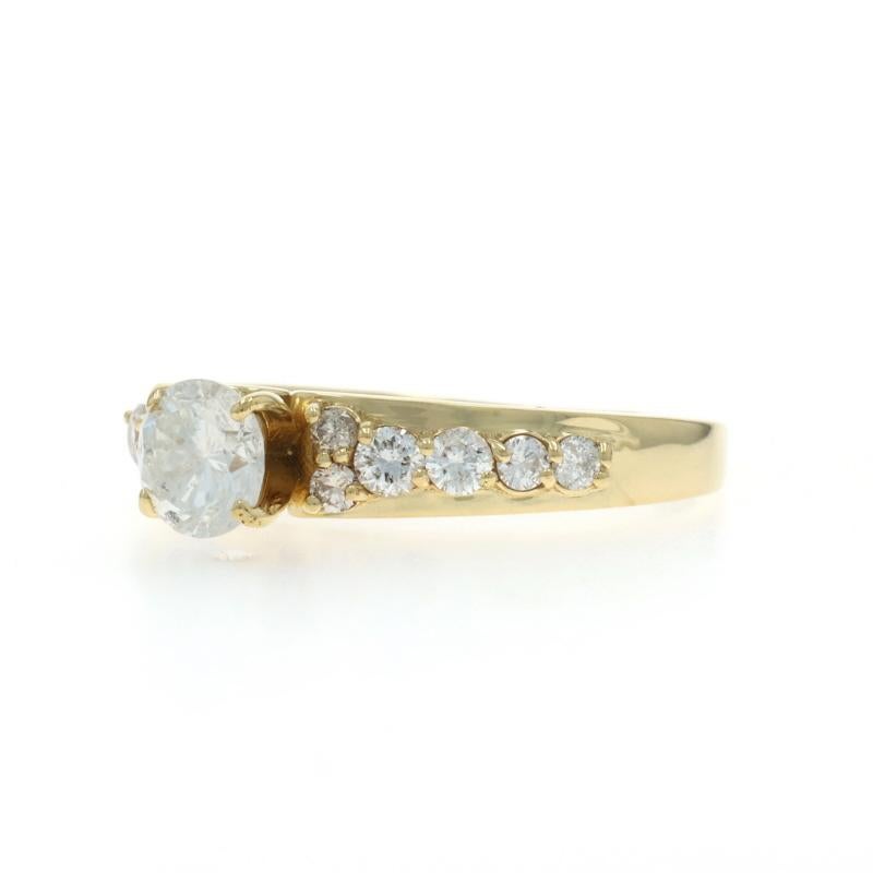 Bague de fiançailles en or jaune - 18k diamant rond brillant 1.25ctw Excellent état - En vente à Greensboro, NC