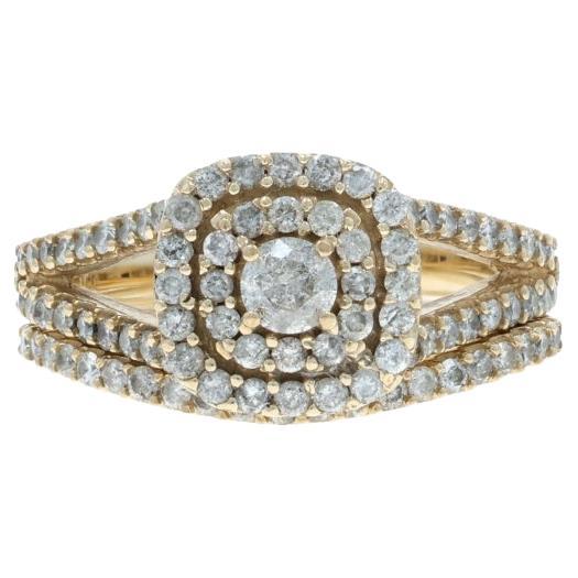 Bague de fiançailles et alliance en or jaune - 10k Round Brilliant 1.00ctw