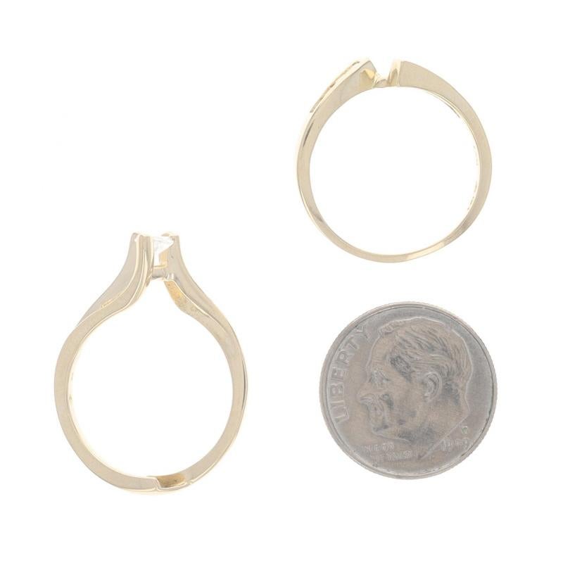 Verlobungsring & Ehering aus Gelbgold mit Diamanten - 14k Marquise .60ctw im Angebot 2