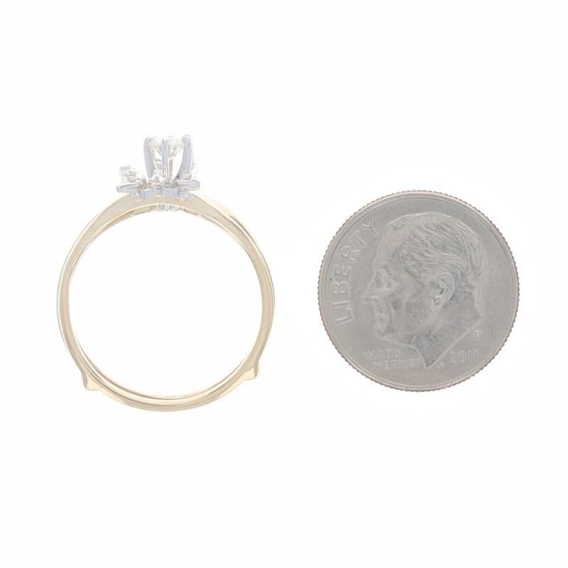 Bague de fiançailles et alliance en or jaune - 14k diamant rond brillant .23ctw en vente 2