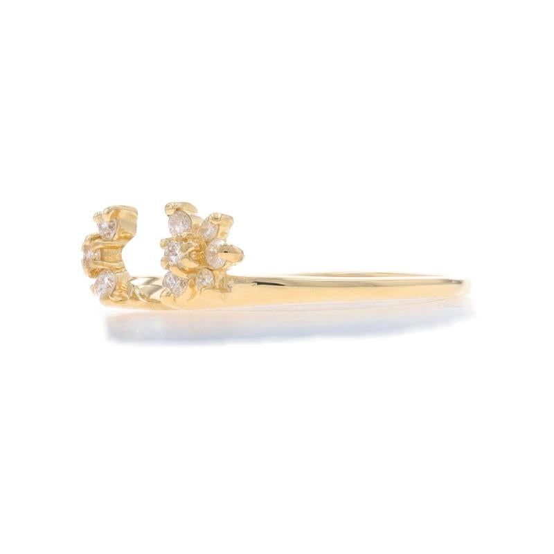 Yellow Gold Diamond Enhancer Band - 14k Round Brilliant .26ctw Floral Guard Ring In Excellent Condition For Sale In Greensboro, NC