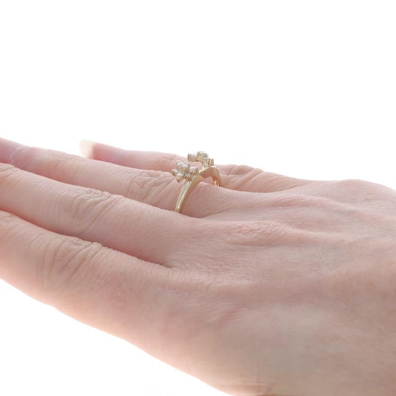 Women's Yellow Gold Diamond Enhancer Band - 14k Round Brilliant .26ctw Floral Guard Ring For Sale