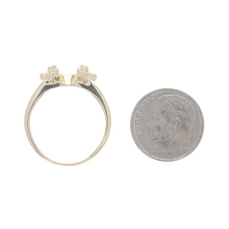 Yellow Gold Diamond Enhancer Band - 14k Round Brilliant .26ctw Floral Guard Ring For Sale 1