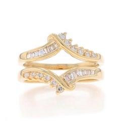 Fascia nuziale con diamante in oro giallo - Anello a fascia Baguette .30ctw 14k