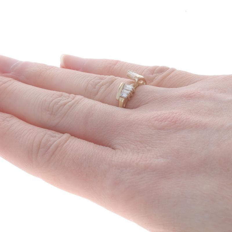 Women's Yellow Gold Diamond Enhancer Wedding Band - 14k Baguette .38ctw Guard Ring For Sale