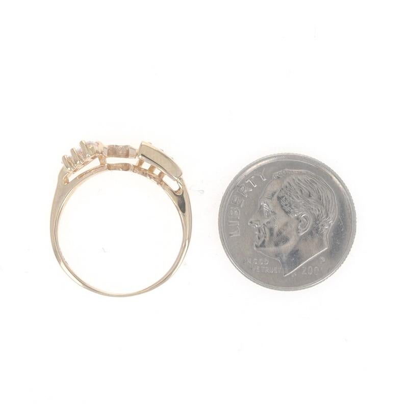 Gelbgold Diamant-Verlobungsring mit Anhänger - 14k Baguette .38ctw Guard Ring im Angebot 1