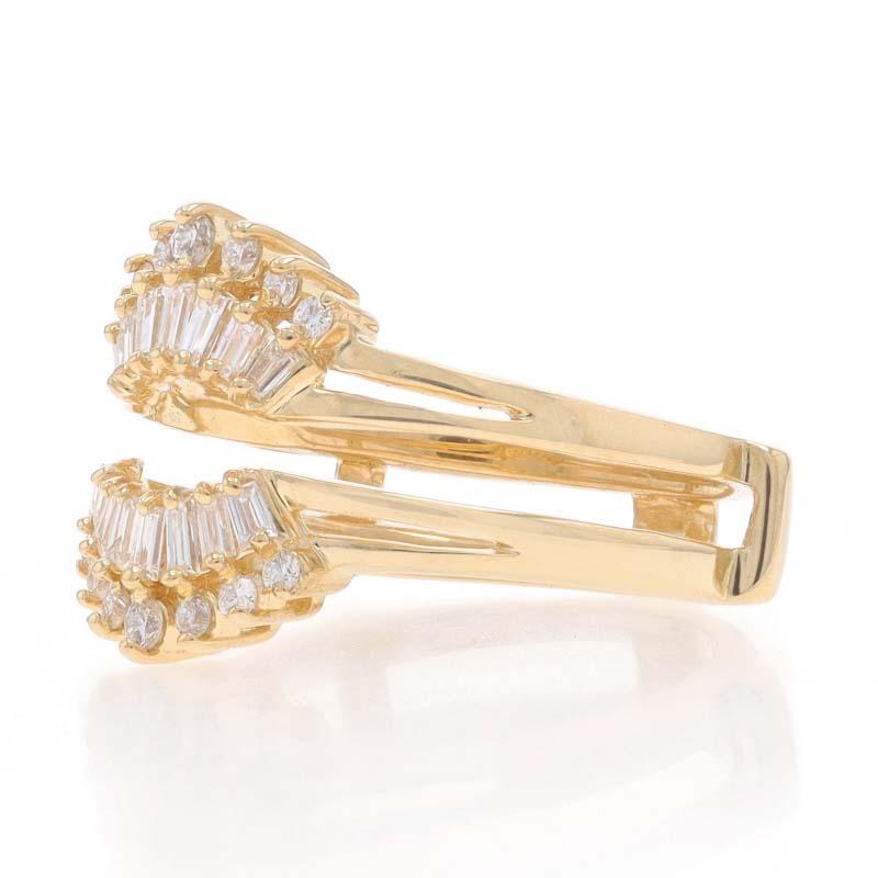 Gelbgold Diamant Enhancer Ehering - 14k Baguette .50ctw Wickeljacke Ring im Zustand „Hervorragend“ im Angebot in Greensboro, NC