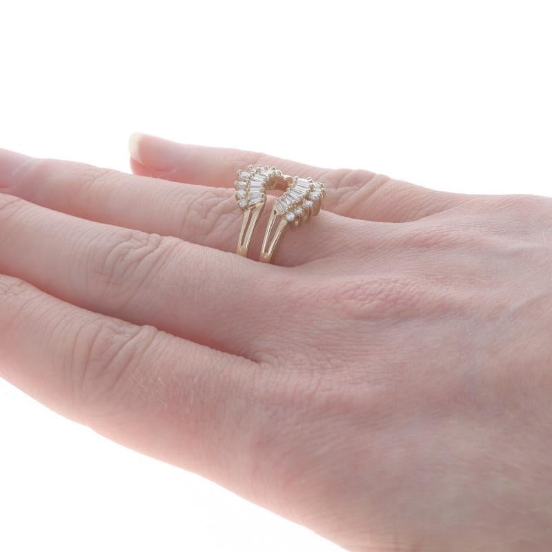 Gelbgold Diamant Enhancer Ehering - 14k Baguette .50ctw Wickeljacke Ring für Damen oder Herren im Angebot