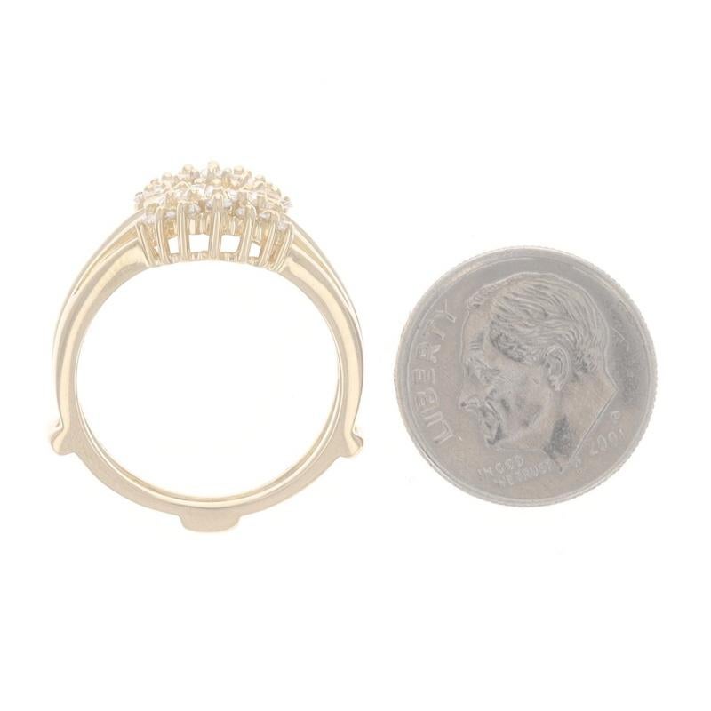Yellow Gold Diamond Enhancer Wedding Band - 14k Baguette .50ctw Wrap Jacket Ring For Sale 1