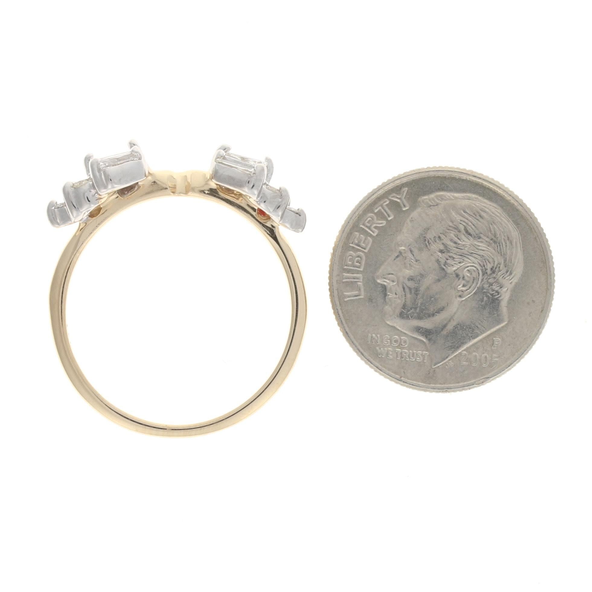Women's or Men's Yellow Gold Diamond Enhancer Wedding Band, 14k Baguette Cut .66ctw Guard Ring