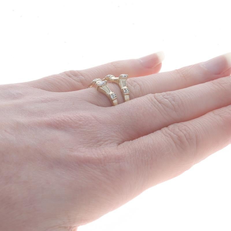 Women's or Men's Yellow Gold Diamond Enhancer Wedding Band - 14k Marquise .20ctw Wrap Jacket Ring