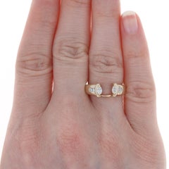 Yellow Gold Diamond Enhancer Wedding Band 14k Marquise & Round .26ctw Guard Ring