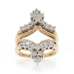 Yellow Gold Diamond Enhancer Wedding Band - 14k Round 1.00ctw Wrap Jacket Ring