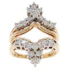 Yellow Gold Diamond Enhancer Wedding Band - 14k Round 1.00ctw Wrap Jacket Ring