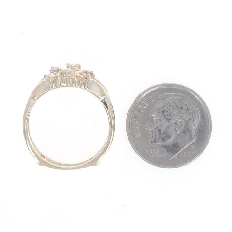 Yellow Gold Diamond Enhancer Wedding Band - 14k Round .24ctw Wrap Jacket Ring For Sale 1