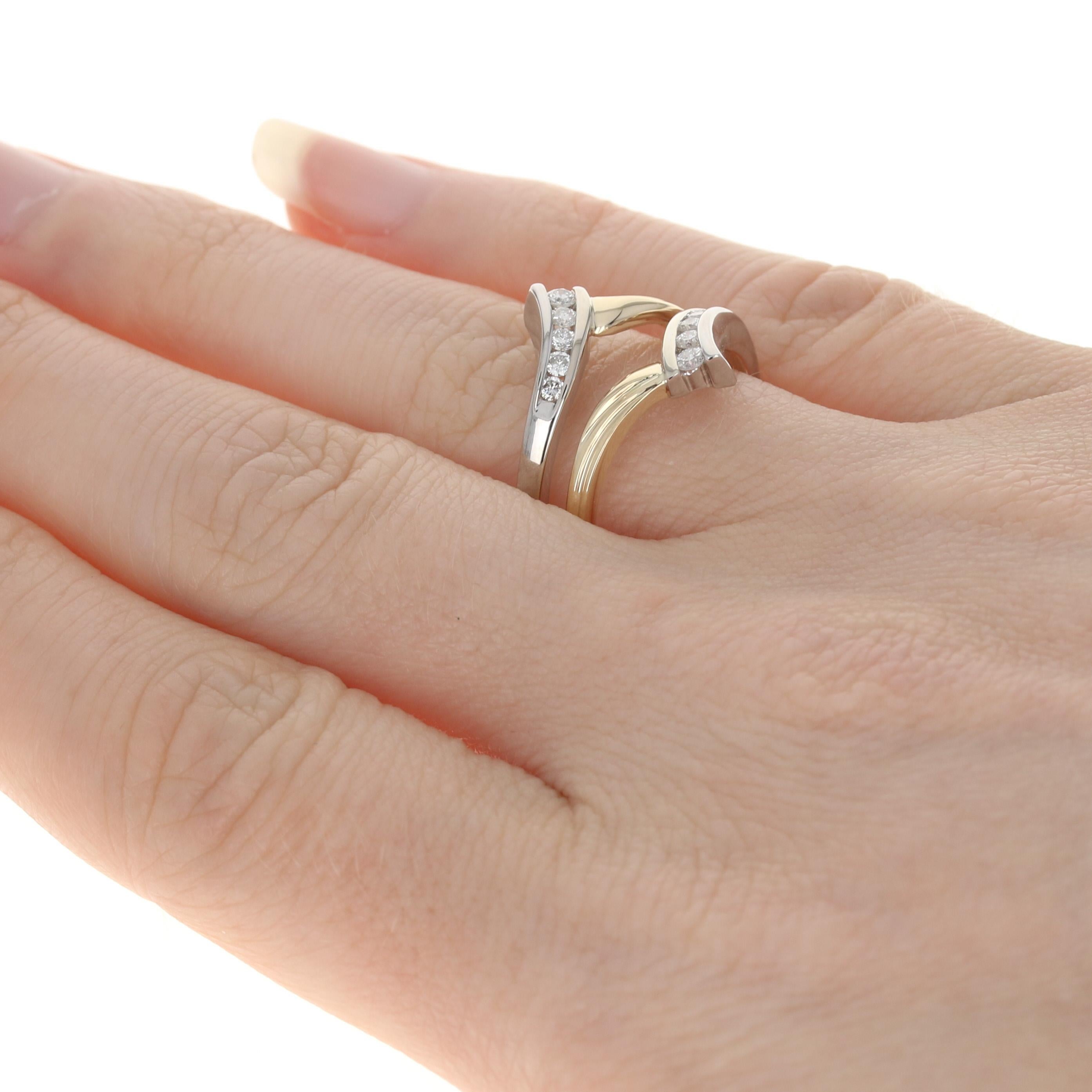 Yellow Gold Diamond Enhancer Wedding Band, 14k Round .25ctw Wrap Jacket Ring 4