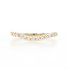 Yellow Gold Diamond Enhancer Wedding Band - 14k Round .28ctw Guard Ring