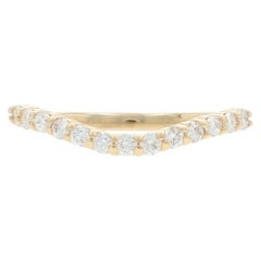Yellow Gold Diamond Enhancer Wedding Band - 14k Round .28ctw Guard Ring