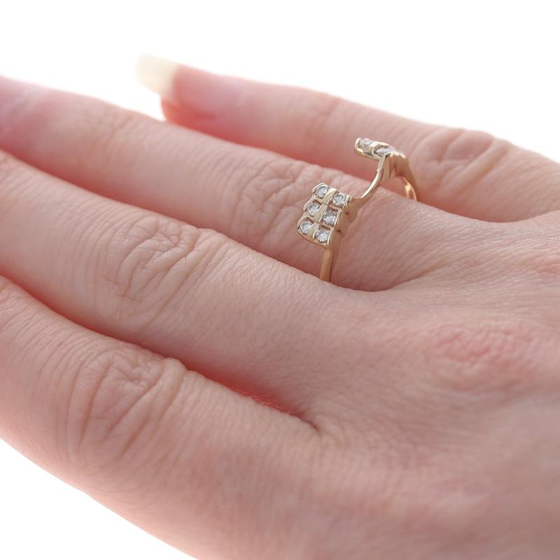 Gelbgold Diamant Enhancer Hochzeit Band 14k Runde Brillant .24ctw Guard Ring im Zustand „Hervorragend“ im Angebot in Greensboro, NC