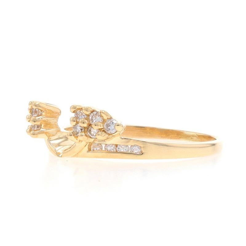 Yellow Gold Diamond Enhancer Wedding Band -14k Round Brilliant .28ctw Guard Ring In Excellent Condition For Sale In Greensboro, NC