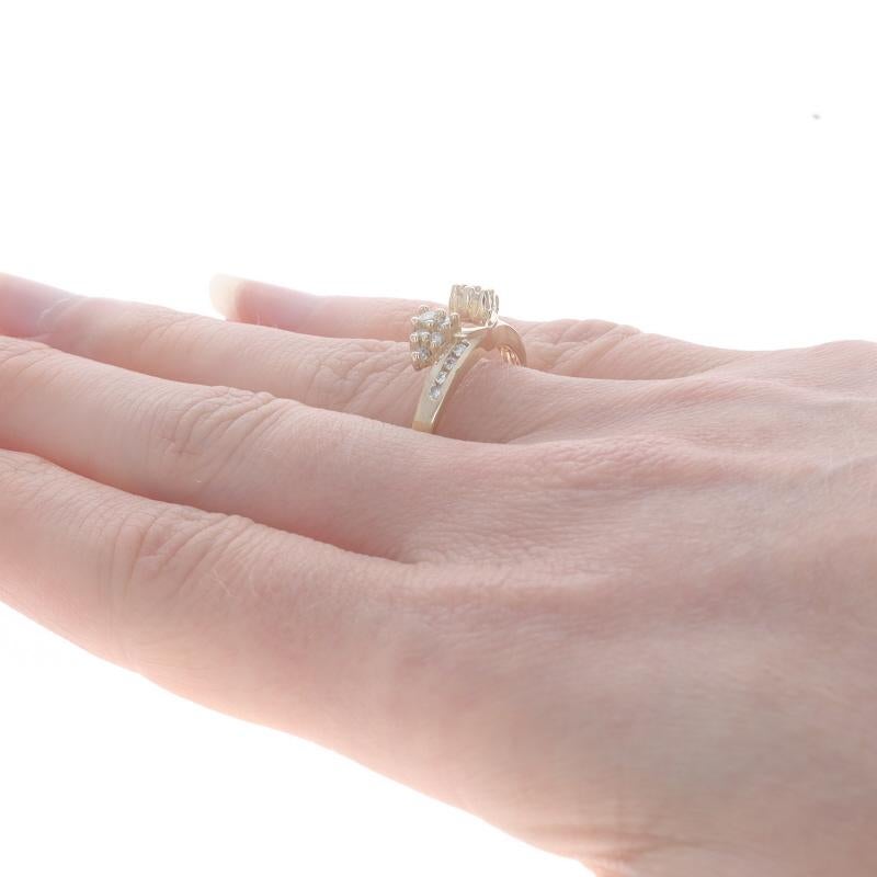 Women's Yellow Gold Diamond Enhancer Wedding Band -14k Round Brilliant .28ctw Guard Ring For Sale