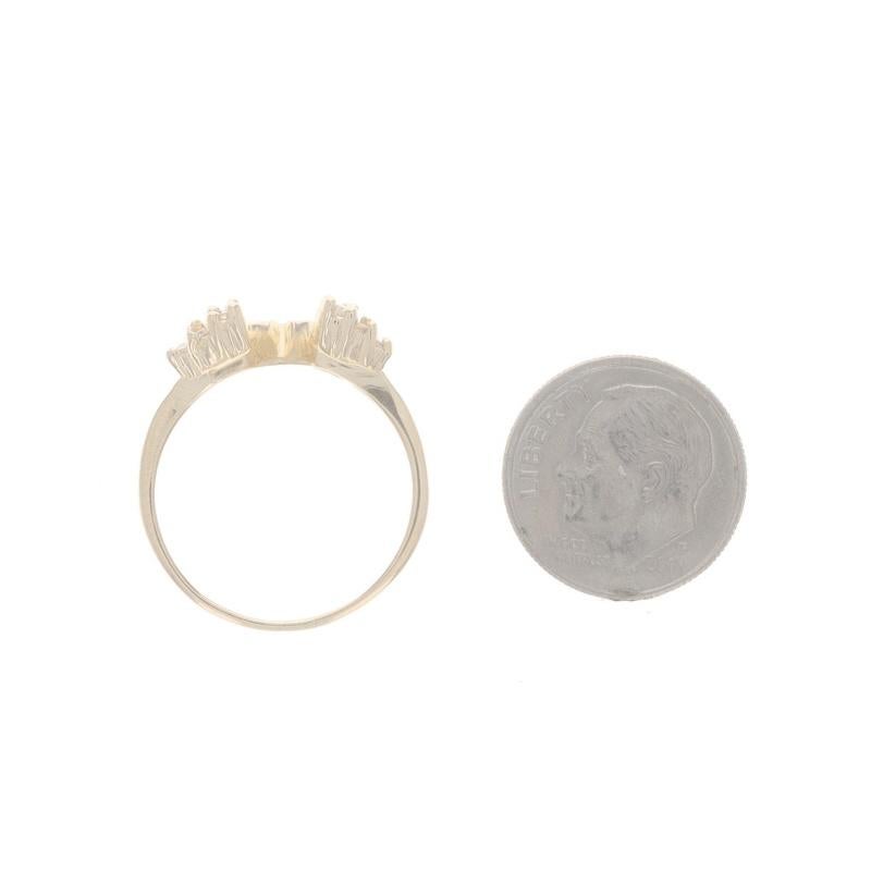 Yellow Gold Diamond Enhancer Wedding Band -14k Round Brilliant .28ctw Guard Ring For Sale 1