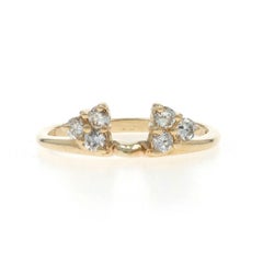 Yellow Gold Diamond Enhancer Wedding Band 14k Round Brilliant .30ctw Guard Ring